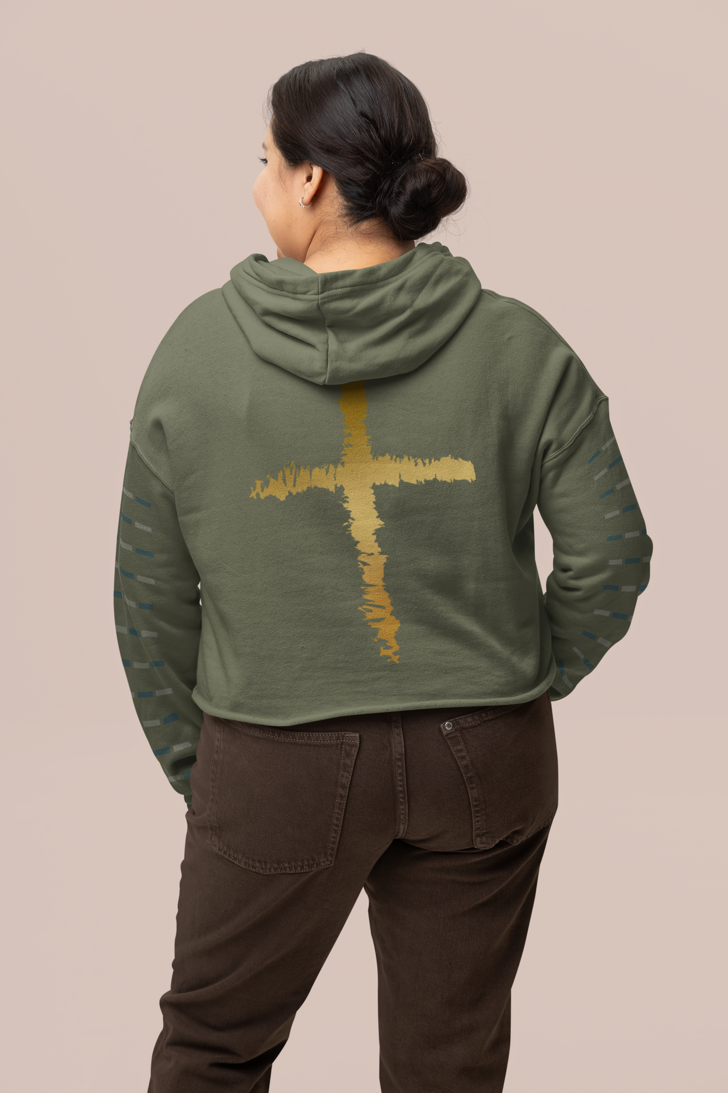 Women's Prays Wear Cross Crop Hoodie