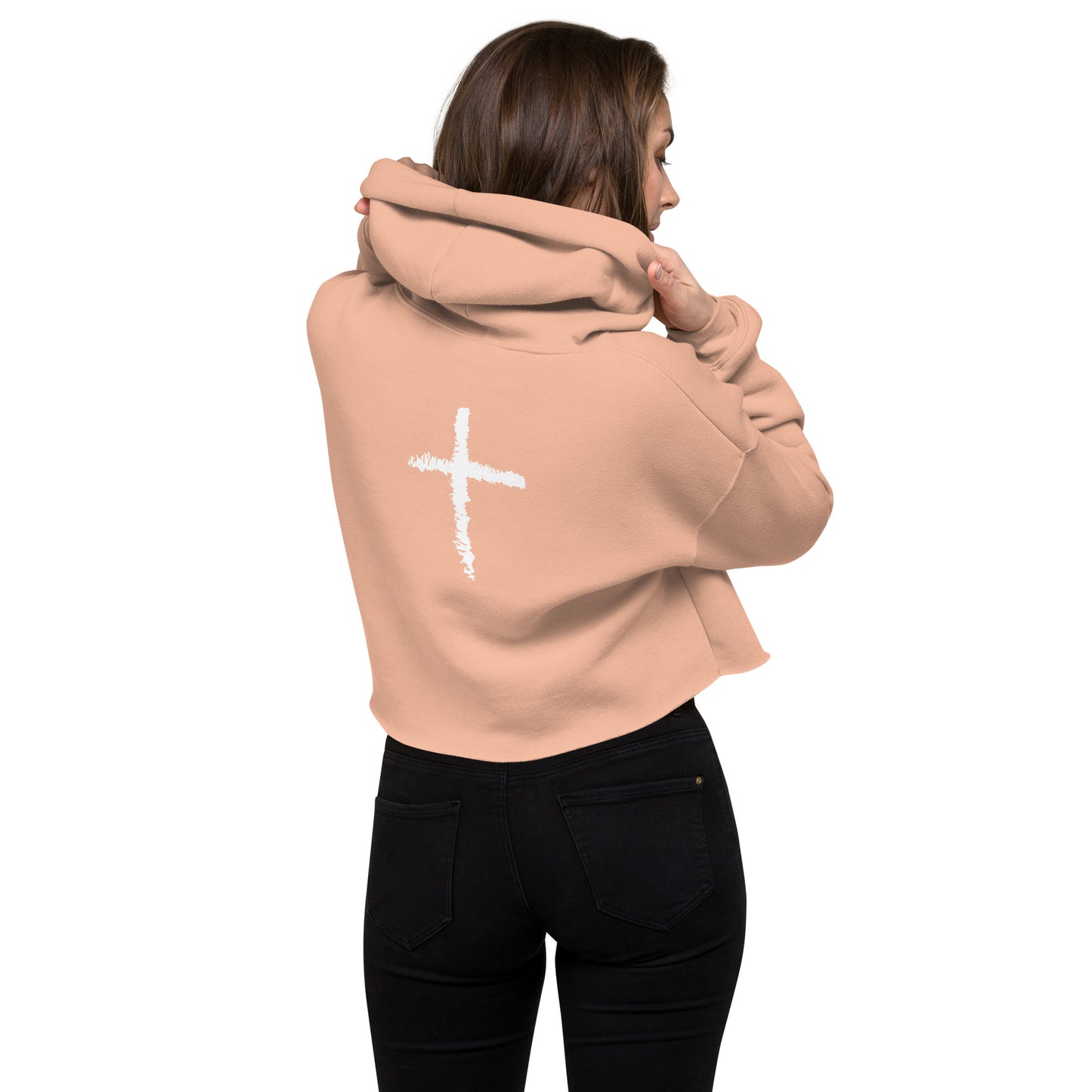 Women's Prays Wear Cross Crop Hoodie