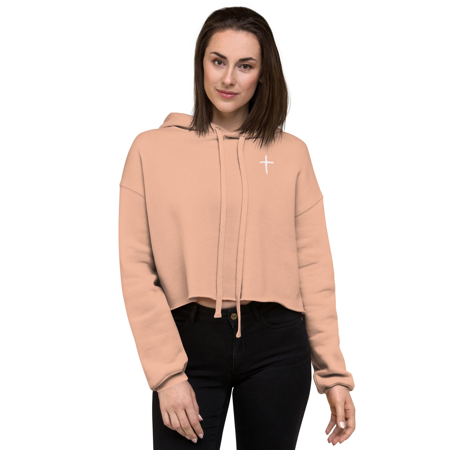 Women's Prays Wear Cross Crop Hoodie