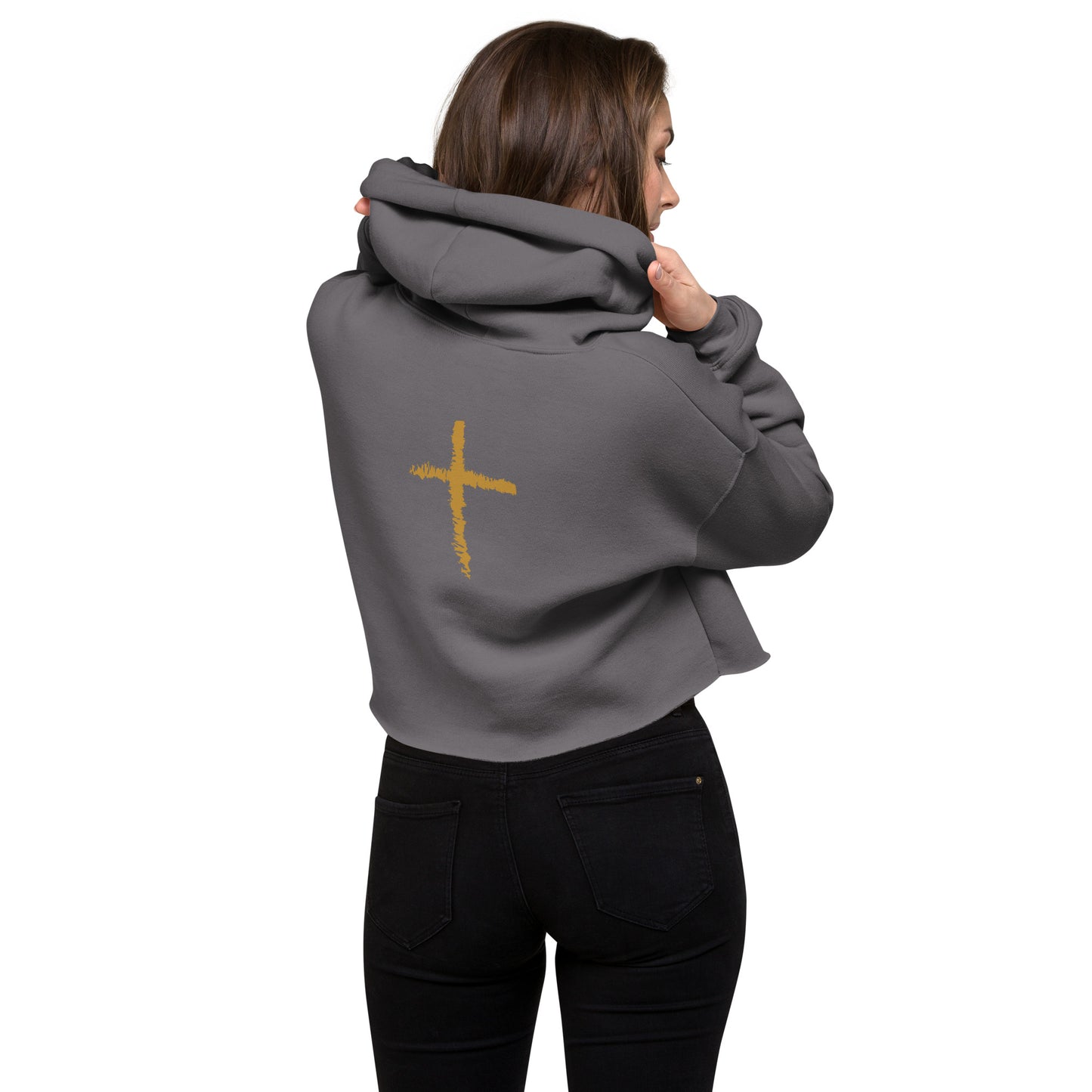 Women's Prays Wear Cross Crop Hoodie