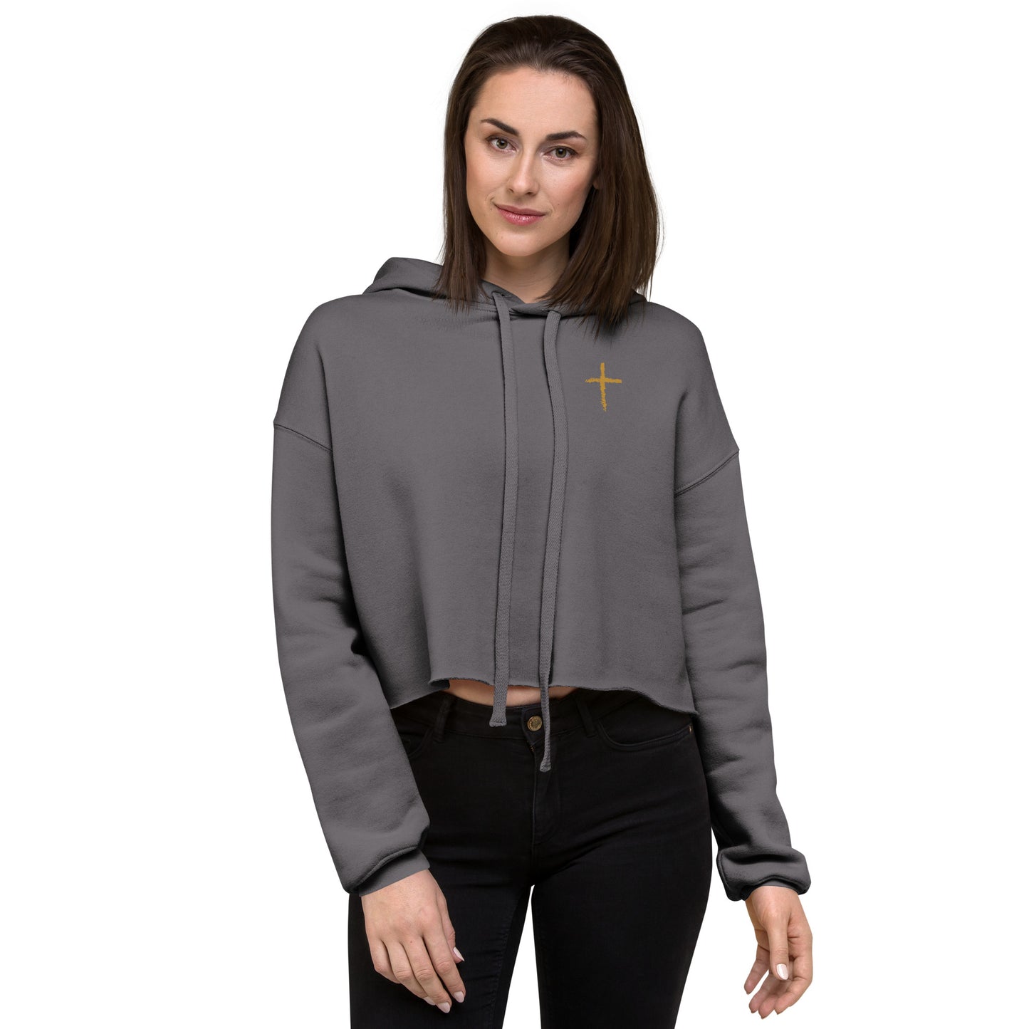 Women's Prays Wear Cross Crop Hoodie